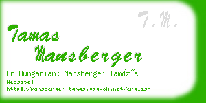 tamas mansberger business card